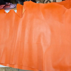 Hovädzia koža - oranžová (polka) | 1.3 - 1.5 mm